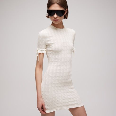 Women's Braided Cotton Blend Dress with Lace