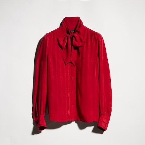 Women's Interlocking G Chain Silk Jacquard Shirt