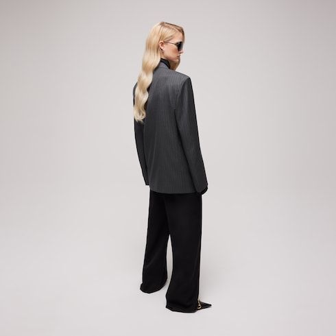 Women's Pinstripe Wool Jacket