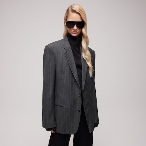 Women's Pinstripe Wool Jacket