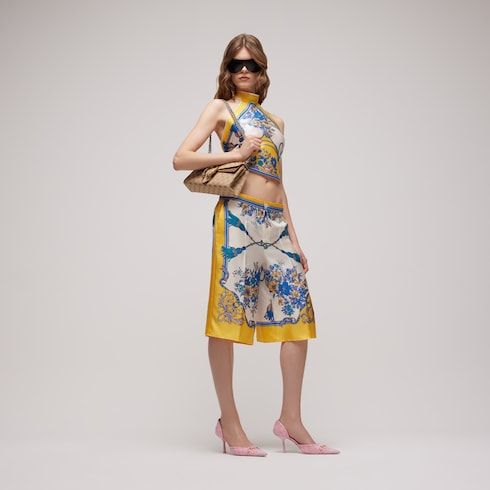 Women's Printed Silk Twill Top