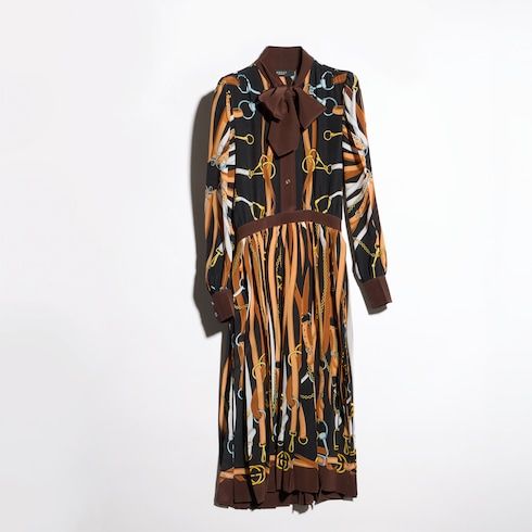 Women's Printed Silk Chemisier Dress