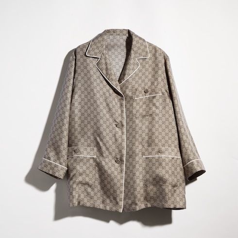 Women's Printed Silk Twill Shirt