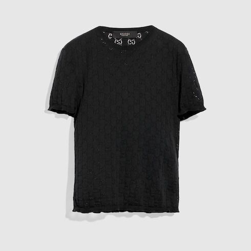 Women's Devoré Cotton Knit Crewneck T-Shirt