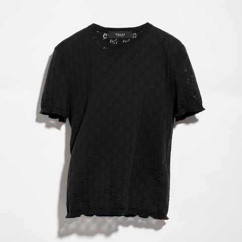 Women's Devoré Cotton Knit Crewneck T-Shirt