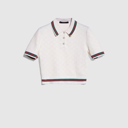 Women's Jacquard Cotton Viscose Polo Shirt