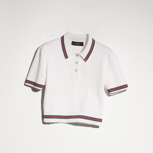 Women's Jacquard Cotton Viscose Polo Shirt