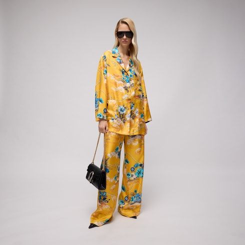 Women's Printed Silk Twill Shirt