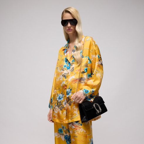 Women's Printed Silk Twill Shirt