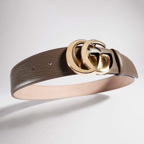 Women's Double G Buckle Leather Belt