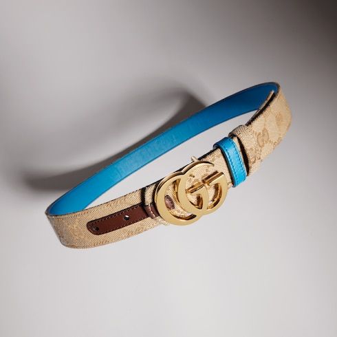 Women's Reversible Double G Buckle Canvas Belt