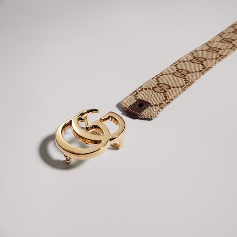 Women's Reversible Double G Buckle Canvas Belt