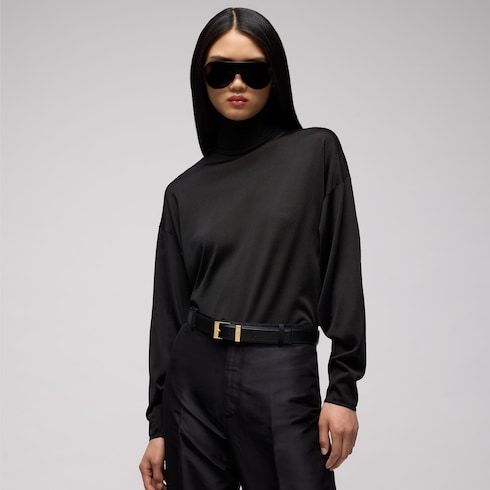 Women's Squared Buckle Leather Belt