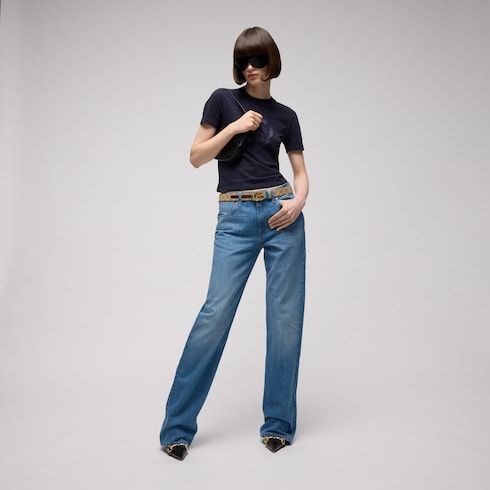 Women's Reversible Double G Buckle Canvas Belt
