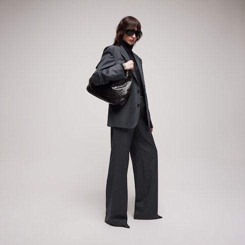 Women's Pinstripe Wool Oversize Fit Pants