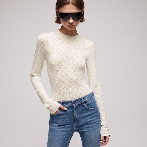 Women's Devoré Cotton Knit Top