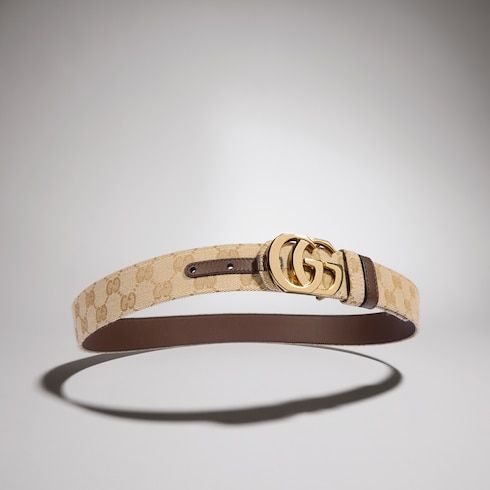 Women's Reversible Double G Buckle Canvas Belt