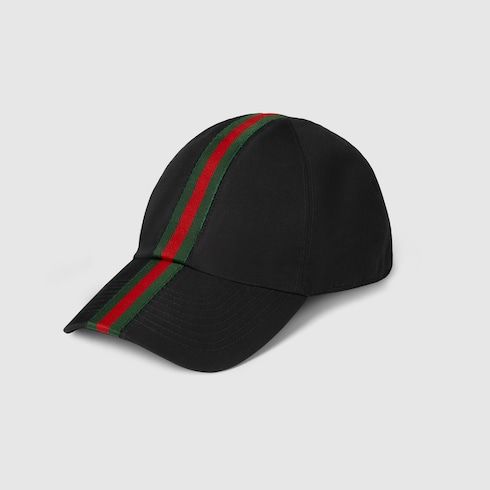 Men's Web Stripe Cotton Blend Baseball Cap