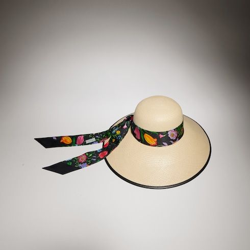 Women's Panama Twill Hat with Silk Ribbon