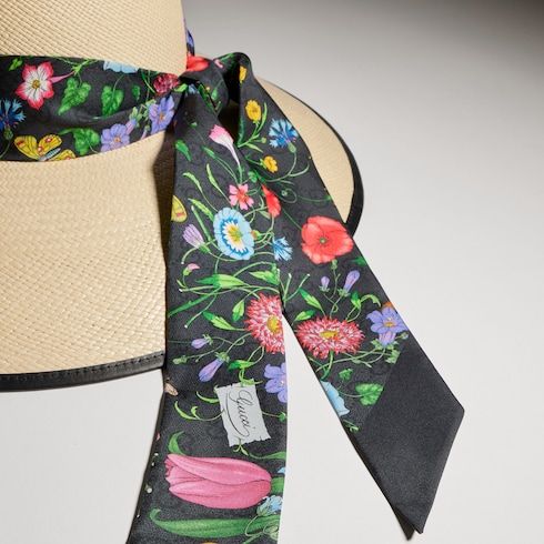 Women's Panama Twill Hat with Silk Ribbon