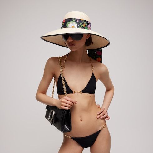 Women's Panama Twill Hat with Silk Ribbon