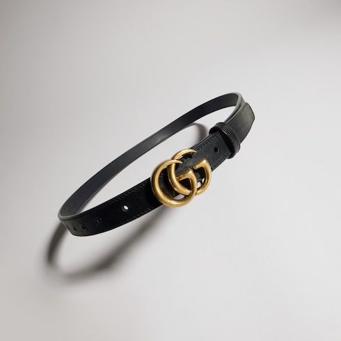 Women's Thin Double G Buckle Leather Belt