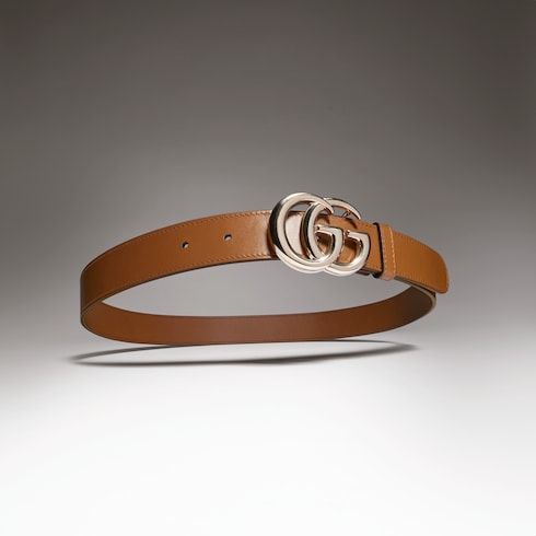 Women's Thin Double G Buckle Leather Belt