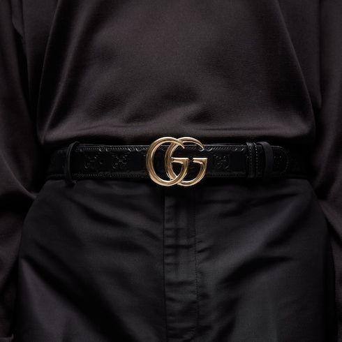 Women's Thin Double G Buckle Leather Belt