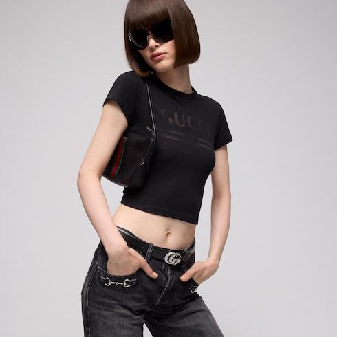 Women's Thin Crystal Buckle Leather Belt