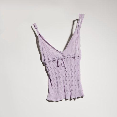 Women's Braided Cotton Blend Top with Lace