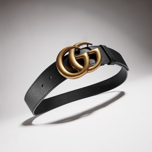 Women's Wide Double G Buckle Leather Belt