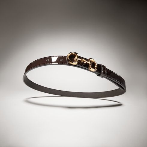 Women's Thin Horsebit Buckle Leather Belt