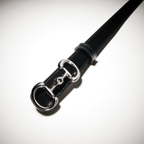 Women's Thin Horsebit Buckle Leather Belt