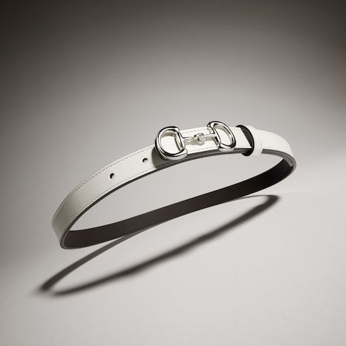 Women's Thin Horsebit Buckle Leather Belt