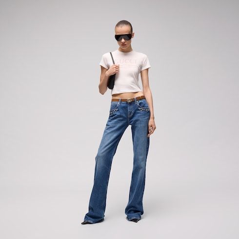 Women's Thin Double G Buckle Leather Belt