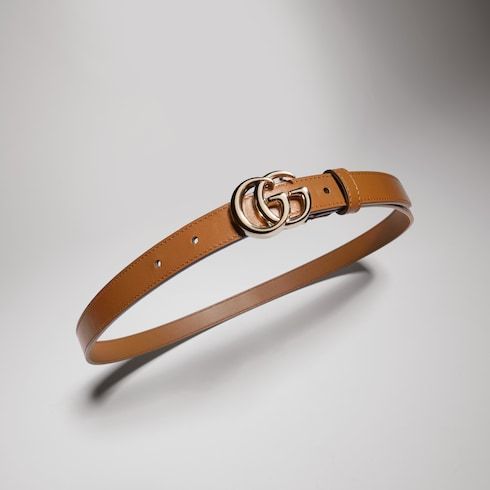 Women's Thin Double G Buckle Leather Belt