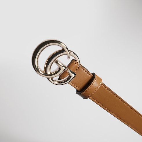 Women's Thin Double G Buckle Leather Belt