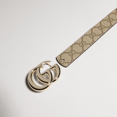 Women's Reversible Double G Buckle Canvas Belt