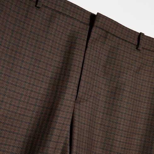 Women's Gingham Polyester Wool Pants