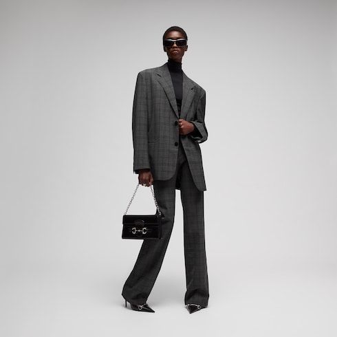 Women's Checked Fine Wool Pants