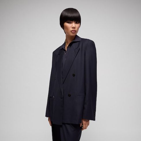 Women's Light Wool Double-Breasted Jacket