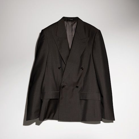 Women's Pinstripe Wool Mohair Jacket