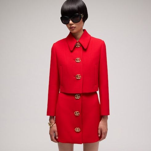 Women's Crêpe Wool Buttoned Jacket