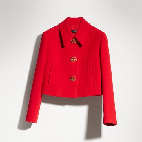Women's Crêpe Wool Buttoned Jacket