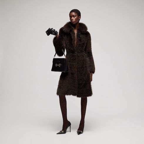 Women's Long Hair Shearling Coat