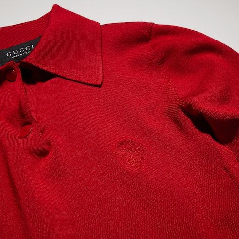 Women's Fine Stretch Knit Silk Polo Shirt