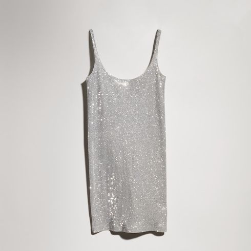 Women's Stretch Nylon Jersey Crystal Mini Dress