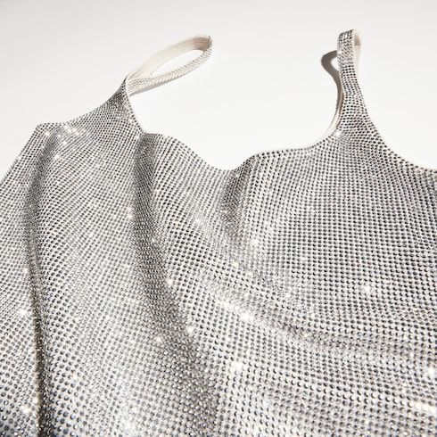 Women's Stretch Nylon Jersey Crystal Mini Dress
