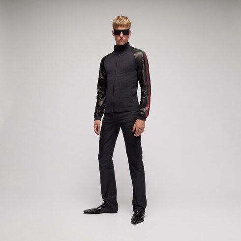 Men's Fine Rib Wool Zip Jacket
