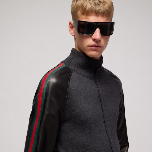 Men's Fine Rib Wool Zip Jacket
